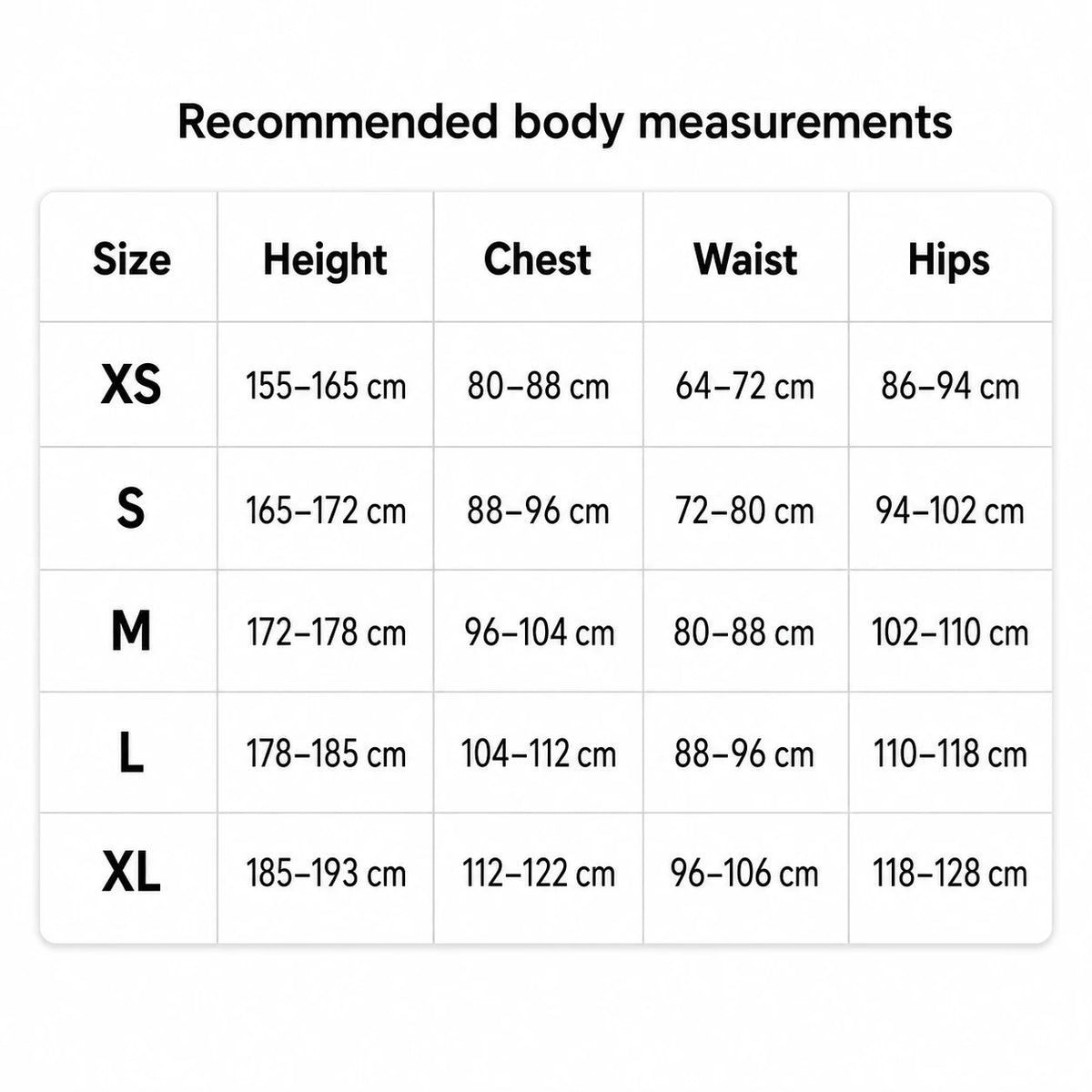 Size Chart