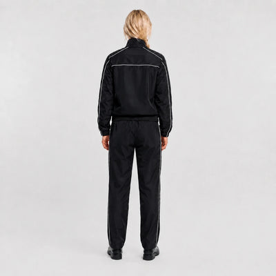 AYN Women’s Modest Tracksuit – Black Two-Piece Set with White Piping